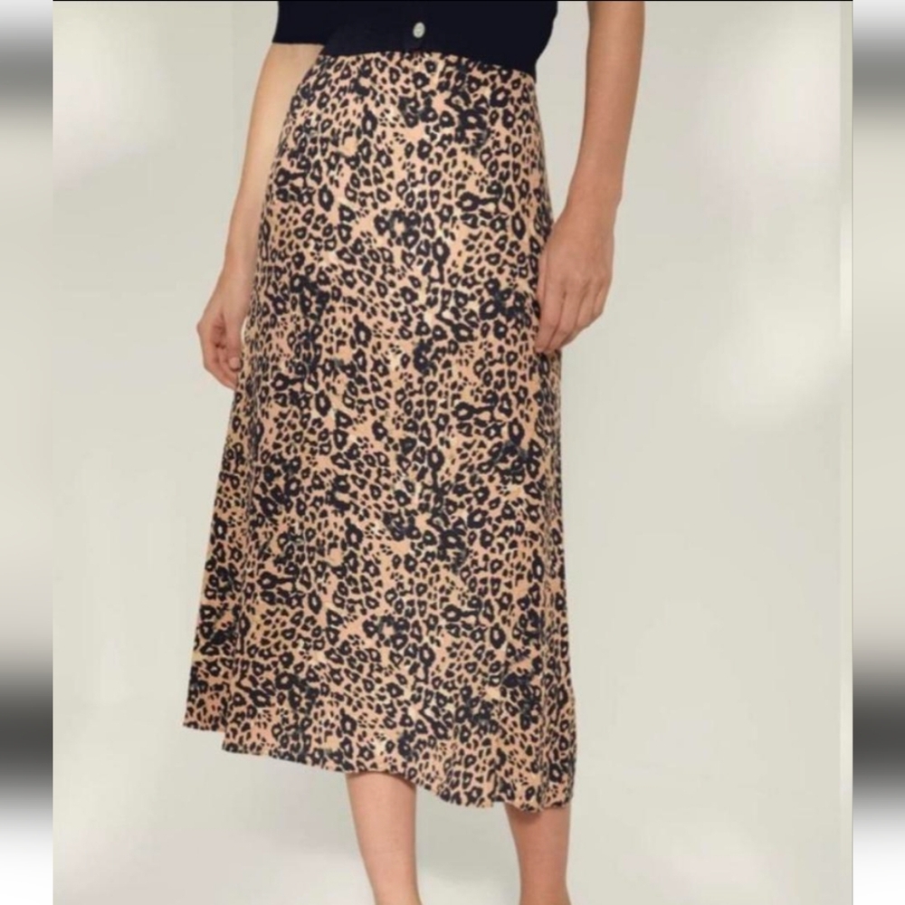 Leopard Print Midi Skirt